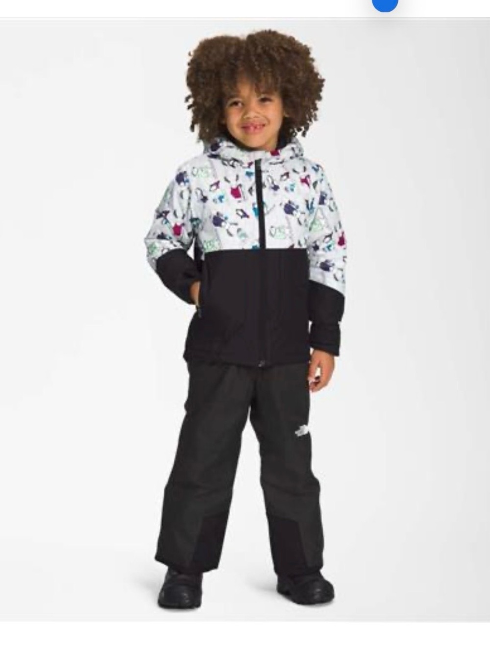 The North Face Kids Black and White Patterned Hooded Jacket